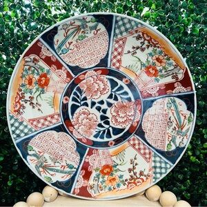 Japanese Imari Bird & Flower 11" Serving Plate Platter Dish | EUC | Meiji Period